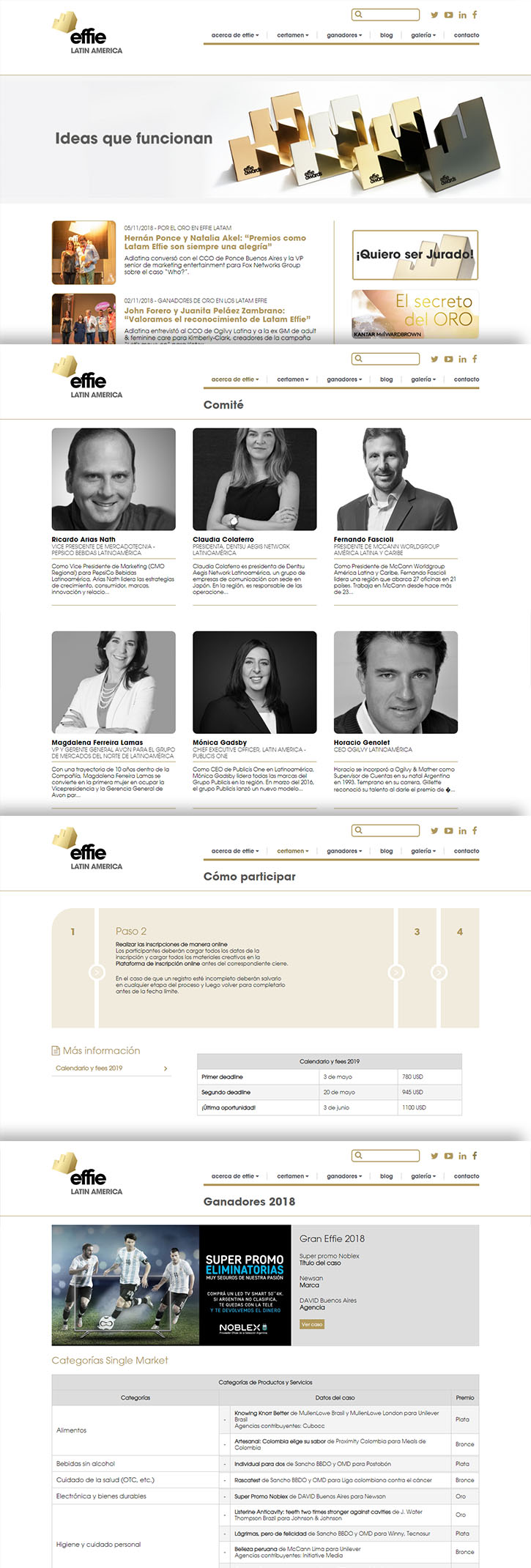 Latin America Effie Awards app interior